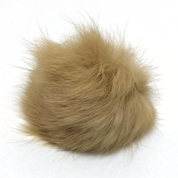 Pompon Pelskvast Kaninhår 60 mm Beige