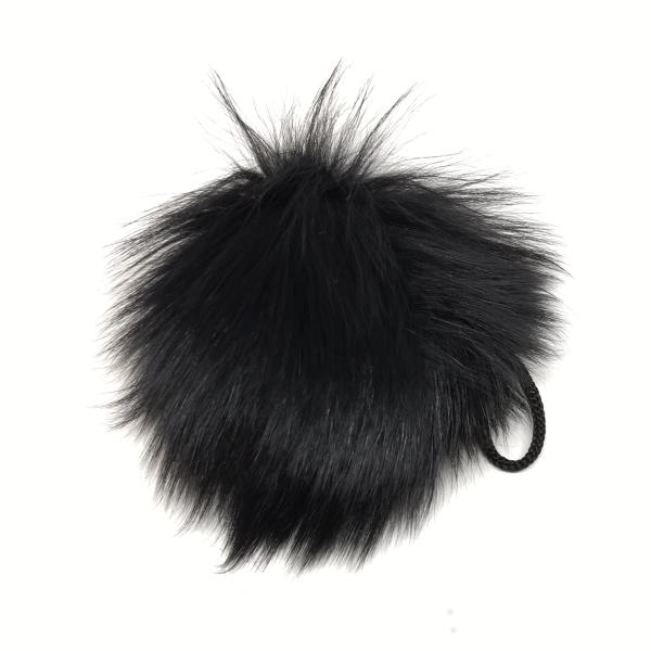 Pompon Pelskvast Kaninhår 60 mm - Sort