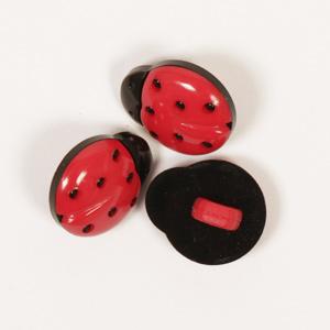 Mariehøne knap 14 mm