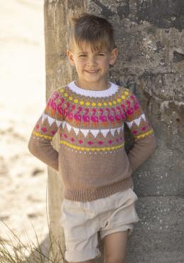 "Flamenco" Genser - Viking Design 2422-3C Kit - 2-12 År - Viking Bamboo