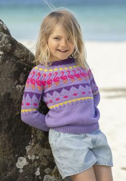 "Flamenco" Genser - Viking Design 2422-3B Kit - 2-12 År - Viking Bamboo