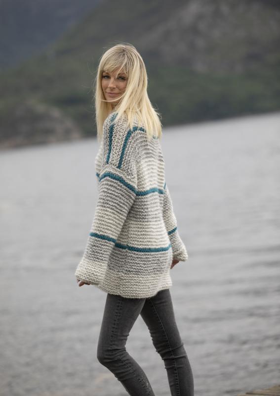 "Elan" Tröja i dubbelgarn - Viking Design 2022-6 Kit - XS-XXL - Viking Alpaca Bris