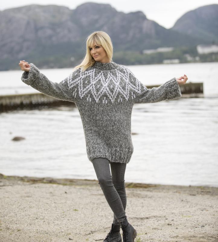 "Bliss" Tröja i dubbelgarn - Viking Design 2022-11A Kit - XS-XXL - Viking Alpaca Bris