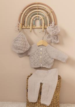 "Marlow" Sæt, Jakke, buks, kyse og sokker - Viking Design 2417-10 Kit - 1 - 24 mdr - Viking Trend merino petite
