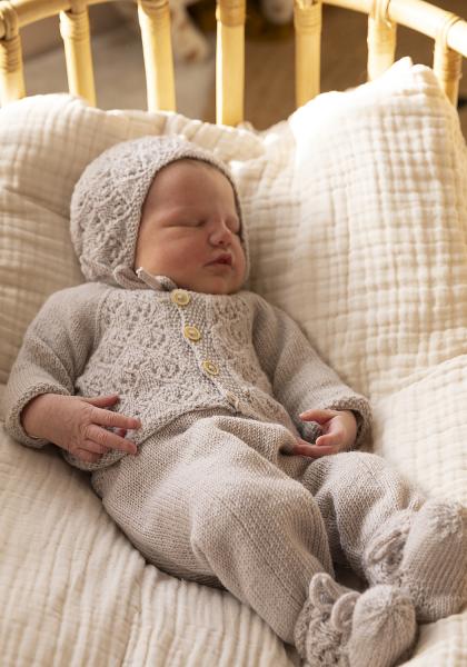"Marlow" Sæt, Jakke, buks, kyse og sokker - Viking Design 2417-10 Kit - 1 - 24 mdr - Viking Trend merino petite