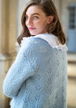 "Flora cardiganen" - Mayflower M14 blå - S - XXL - Mayflower Easy care og Kid Silk 