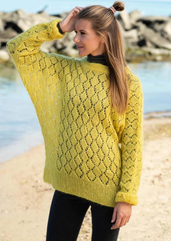 "Langærmet bluse med hulmønster" - Mayflower 1810 - XXS - XXXL - Super Kid Silk