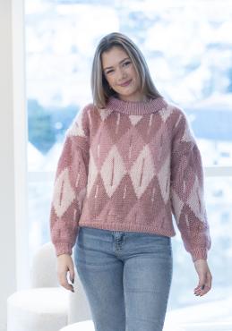 "Diamonds" Genser - Viking Design 2305-6 Kit - XS-XL - Viking Alpaca Bris