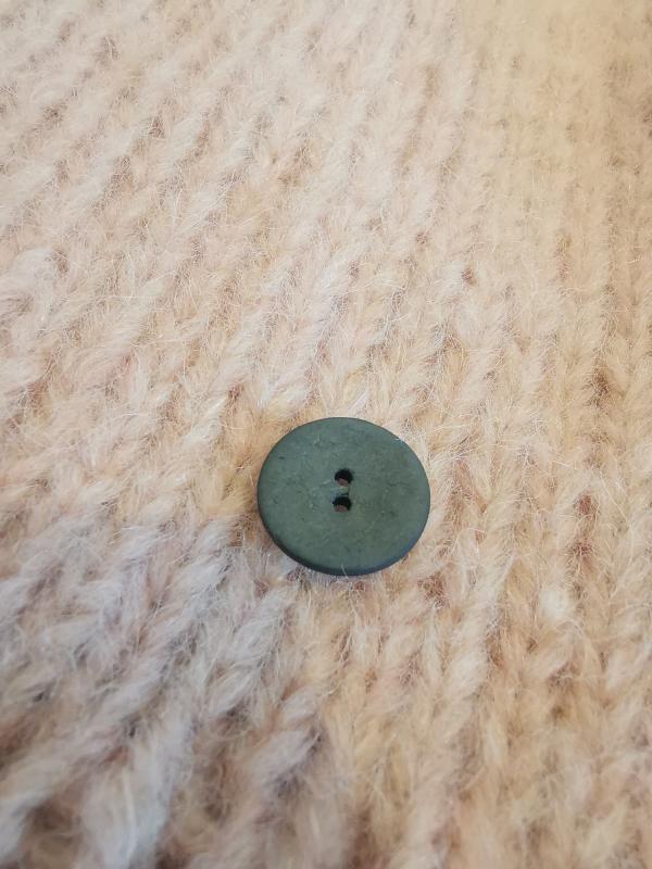Grå kokos knappar - flera storlekar, 15 mm