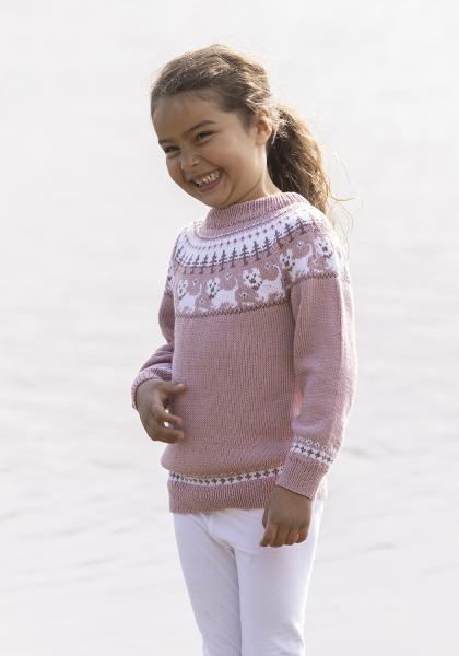 "Hunde" Genser- Viking Design 2323-6B Kit - 1 - 8år - Viking Bambino