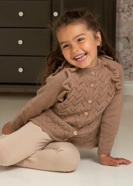 "Sahara" Cardigan- Viking Design 2225-8 Kit - 2 - 12 år - Viking Trend merino petite