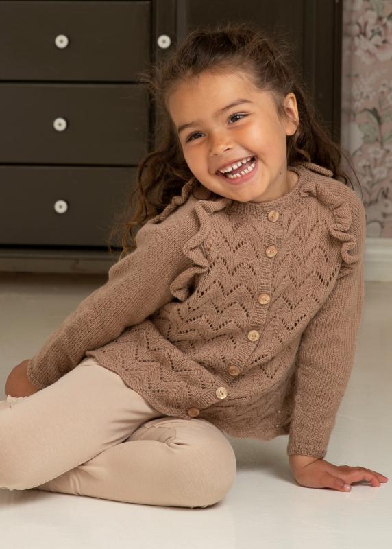 "Sahara" Cardigan- Viking Design 2225-8 Kit - 2 - 12 år - Viking Trend merino petite