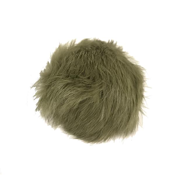 Pompom Pelskvast Kaninhår 60 mm - Mosgrøn