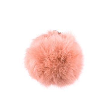 Pompom Pelskvast Kaninhår 60 mm - Gammelrosa