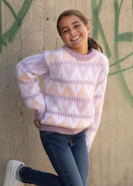 "Jazz" Genser - Viking Design 2228-8 Kit - 2-14 år - Viking Alpaca Bris