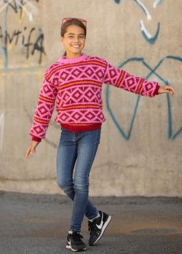 "Lava" Genser - Viking Design 2228-7 Kit - 2-14 år - Viking Alpaca Bris