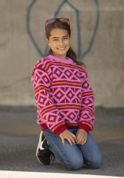 "Lava" Genser - Viking Design 2228-7 Kit - 2-14 år - Viking Alpaca Bris