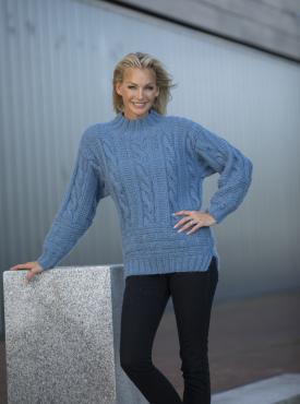 "Skylar" Genser - Viking Design 2226-1B Kit - XS-XXL - Viking Alpaca Bris