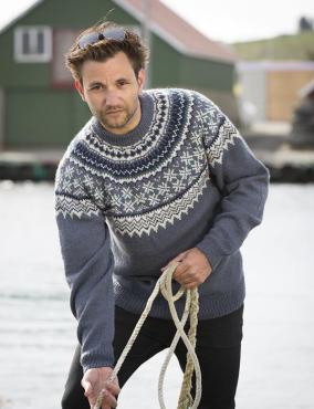 "Fryd" Herre genser - Viking Design 1709-4 Kit - XXS-XXXL - Viking Alpaca Storm