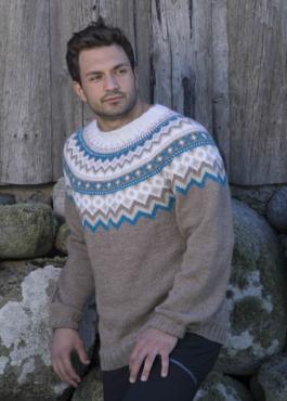 "Vang" Genser - Viking Design 1708-14 Kit - S-XL - Viking Alpaca Storm