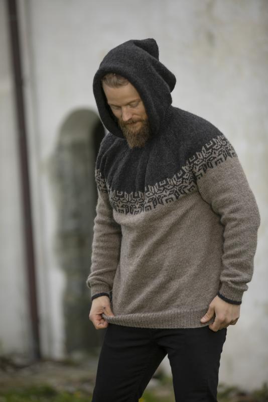 "Hod" Tröja med huva - Viking Design 2127-9B Kit - XS-XXXL - Viking Eco Highland Wool