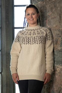 "Skulds Nett" Genser, "Model Verdande" - Viking Design 2127-3B Kit - XS-XXXL - Viking Eco Highland Wool