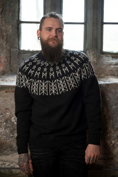 "Skulds Nett" Genser, "Model Verdande" - Viking Design 2127-3A Kit - XS-XXXL - Viking Eco Highland Wool