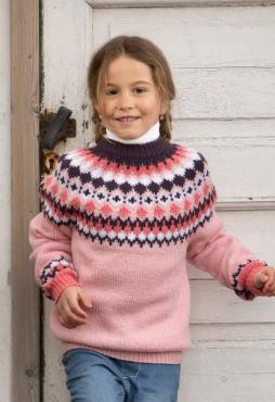 "Nellik" Genser - Viking Design 2115-1A Kit - 2-12 År - Viking Eco Highland Wool
