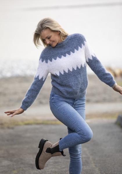 "Senna" Genser - Viking Design 2213-9 Kit - XS-XXL - Viking Trend Merino Petite og Viking Kid-Silk