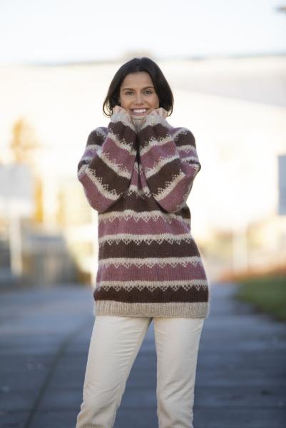 "Myk" Genser - Viking Design 2031-5 Kit - XS-XXL - Viking Kid-Silk + Alpaca Lille Storm