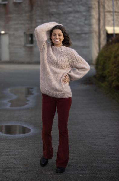 "Pudder" Genser - Viking Design 2031-4 Kit - XS-XXL - Viking Kid-Silk + Alpaca Lille Storm
