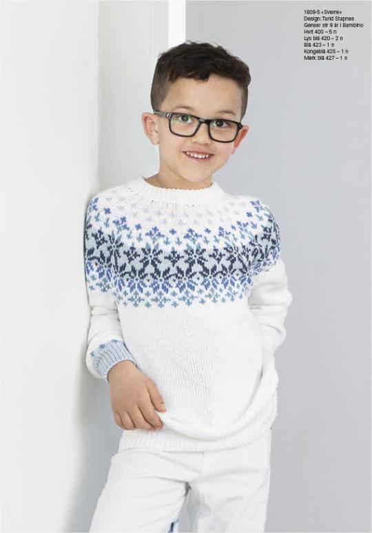 "Sverre" Tröja, pojke - Viking Design 1809-5 Kit - 2-12 År - Viking Bambino