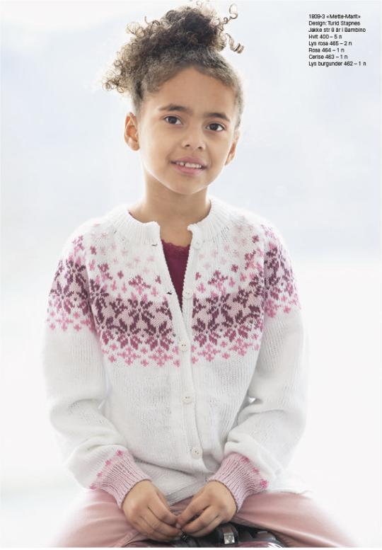 "Mette-Marit" Tröja, ljusrosa - Viking Design 1809-3L Kit - 2-12 År - Viking Bambino