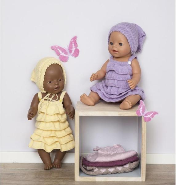 "Mona" Kjole og kyse - Viking Design 1610-3b - Babyborn 42cm - Viking Bambino