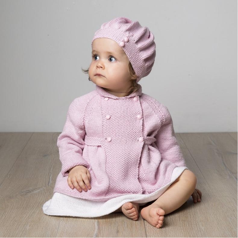 "Livia" Kappa och mössa - Viking Design 1608-2A Kit - 3 Mdr. -2 År - Viking Bambino