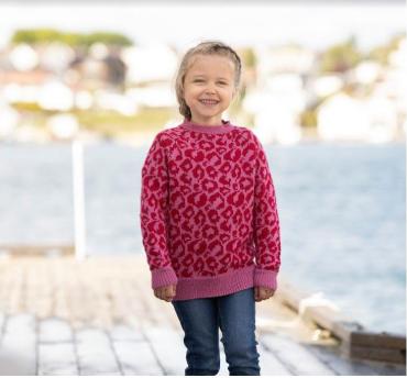 "Leopard" Genser - Viking Design 1918-9C Kit - 2-14 År - Viking Bambino