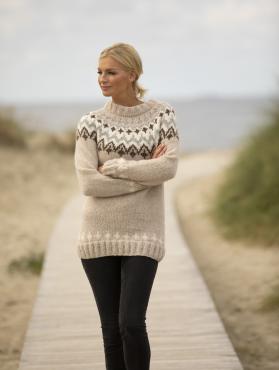 "Takknemlig" Genser - Viking Design 1923-4 Kit - XS-XXL - Viking Alpaca Bris