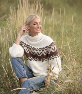 "Elsk" Genser - Viking Design 1923-1 Kit - XS-XXL - Viking Alpaca Bris