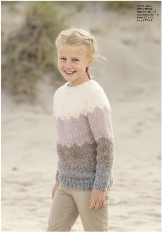 "Blikk" Tröja - Viking Design 1815-8 Kit - 2-12 År - Viking Alpaca Bris