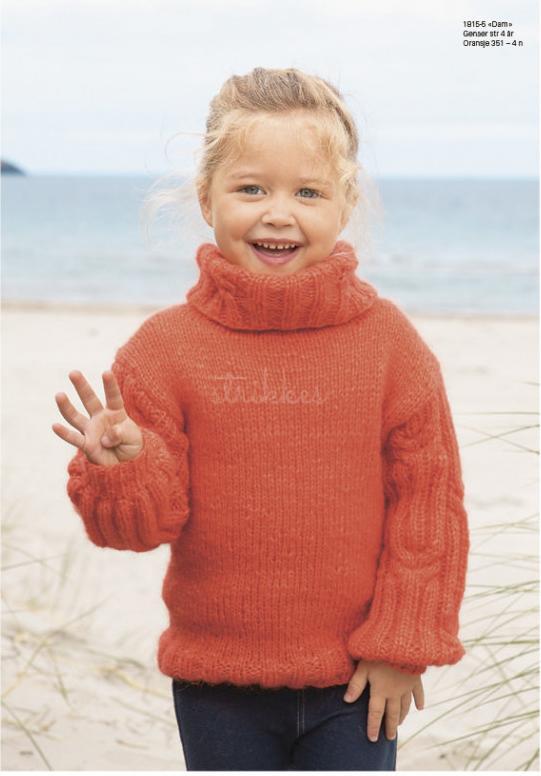 "Dam" Tröja - Viking Design 1815-5 Kit - 2-12 År - Viking Alpaca Bris