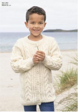 "Rim" Jakke - Viking Design 1814-7 Kit - 2-12 År - Viking Alpaca Bris