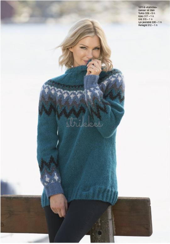 "Kathrine" Tröja - Viking Design 1811-9 Kit - XS-XXL - Viking Alpaca Bris