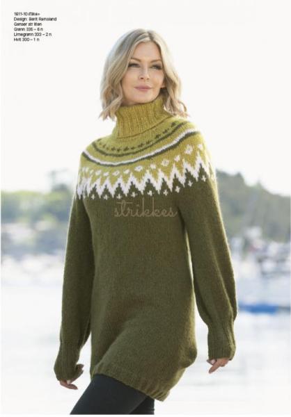 "Tåke" Genser - Viking Design 1811-10 Kit - XS-XXL - Viking Alpaca Bris