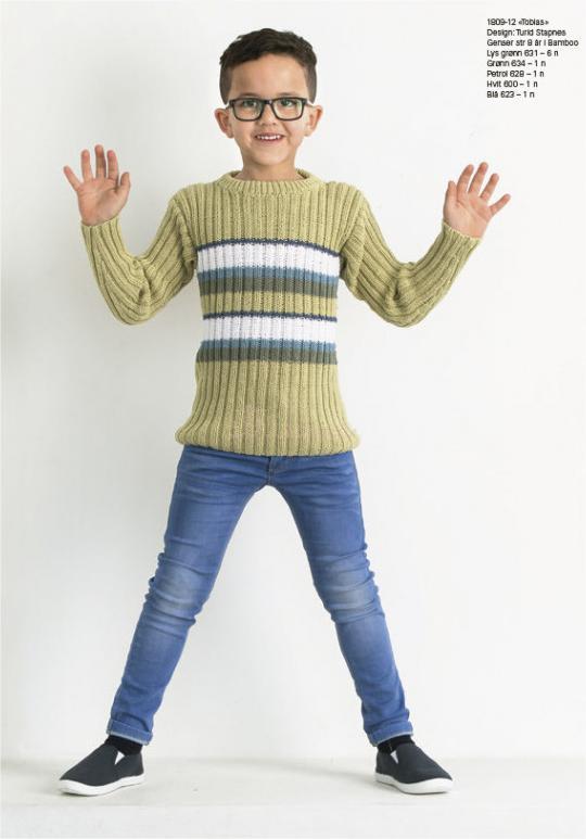 "Tobias" Tröja, pojke - Viking Design 1809-12 Kit - 1-12 År - Viking Bamboo