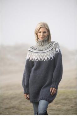 "Tåke" Genser - Viking Design 1807-5 Kit - XS-XXL - Viking Alpaca Bris