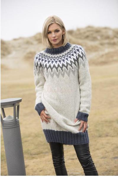 "Dimme" Genser - Viking Design 1806-4 Kit - XS-XXL - Viking Alpaca Bris