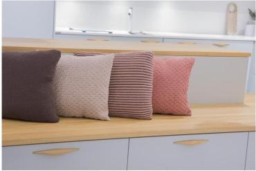 Pudebetræk, beige eller koral - Viking Design 1705-8B+D Kit - 50 cm x 50 cm - Viking Bamboo