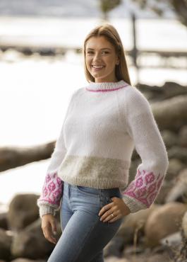 "Farmor" Genser - Viking Design 2138-9 Kit - XS-XL - Viking Alpaca Bris