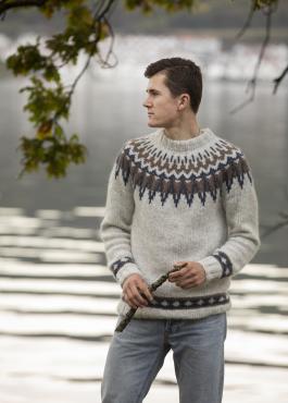"Farfar" Genser - Viking Design 2138-10 Kit - XS-XXL - Viking Alpaca Bris
