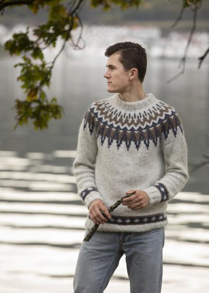 "Farfar" Genser - Viking Design 2138-10 Kit - XS-XXL - Viking Alpaca Bris